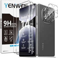 Yenwen Protector de Pantalla para Xiaomi Redmi Note 14 Pro 5G/ POCO X7 5G, 2 Piezas Cristal Templado con 2 Piezas Protector de Lente de Cámara, 9H Dureza Ultra Resistente Vidrio Templado Glass
