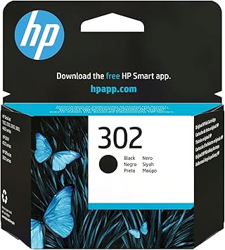 HP 302 F6U66AE, Negro, Cartucho Original de Tinta, Compatible para impresoras Deskjet Serie 1110, 2100, 3600, Envy 4500, OfficeJet 3800 y 4600