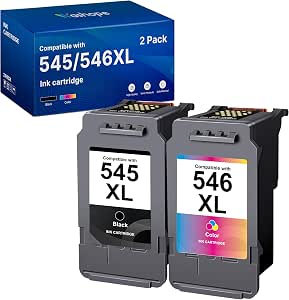 Washope 545XL 546XL Multipack Kompatibel für Canon Druckerpatronen 545 546 PG-545 CL-546 für TR4600 TR4551 MX495 TR4550 MX490 MG2550S TS3151 TS3150 TS3350 TS3450 TS3355 (545 XL Schwarz, 546 XL Color)