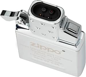 Zippo Insert para Mechero a Prueba de Viento – Doble Arco – Recargable – USB-C – Certificado CE – compatible con Todas Las Carcasas Zippo clásicas