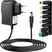 6V 2A Transformateur Alimentation AC 230V à DC 5,5x2,1mm con 8 Connecteur