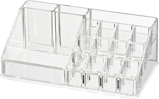 WENKO Kosmetik Organizer Femme - con 16 Aufteilungen, Acryl, 22.5 x 8 x 12.5 cm, Transparent