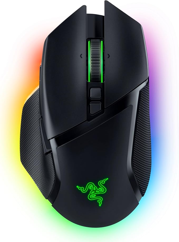 Razer Basilisk V3 Pro - Ratón Inalámbrico Personalizable para Juegos con Rueda Inclinable Hyperscroll (Sensor Óptico Focus Pro 30K, Iluminación Cromática de 13 Zonas, Botones Programables 11) Negro