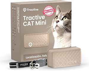 Tractive - Collar Gato GPS Mini | N.º 1 del Mercado | Localización en Tiempo Real | Historial de ubicaciones | Avisos de Salud | Monitor de Actividad | Collar Incluido