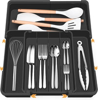 Euqvunn Multidirektional Erweiterbarer Besteckkasten para Schubladen, Besteckkasten con 4-7 Einstellbaren Fächern, Ideal para die Aufbewahrung von Besteck y Küchenutensilien in der Küchenschublade