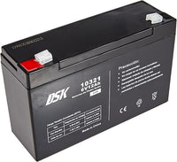 DSK 10321 - Batería de plomo AGM recargable sellada de 6 V y 12 Ah. Batería ideal para coches eléctricos y motocicletas para niños, sistemas UPS/UPS, sistemas de seguridad y alarmas