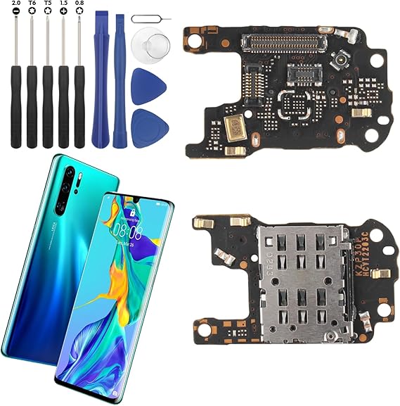 RongZy Lector De Tarjeta SIM Compatible con Huawei P30 Pro VOG-L29 SIM Conector de Repuesto con Herramientas de Reparación