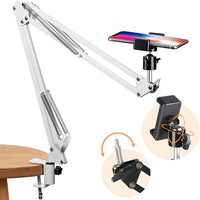 TARION Soporte para telÃ©fono Celular Soporte de Video Brazo articulado Brazo de Soporte Flexible para videografÃ­a de fotografÃ­a Plana en Vivo (Blanco)