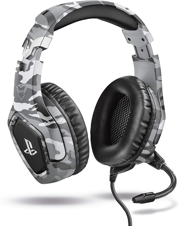Trust Gaming Casque Gamer PS4 et PS5 avec Licence Officielle pour PlayStation GXT 488 Forze-G - avec Microphone Flexible Repliable, Coupure du Micro et Réglage du Volume sur Fil - Gris