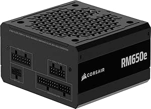 CORSAIR RM650e (2025) Fuente de alimentación ATX Totalmente Modular de bajo Ruido con Cable de 12V-2x6 - Compatible con ATX 3.1 y PCIe 5.1, eficiencia Cybenetics Gold, condensadores a 105°C - Negro