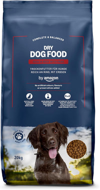 by Amazon - Alimento seco completo para perro adulto rico en vacuno con guisantes, 20kg, Paquete de 1