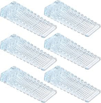Vinabo Arrêts de Portes 6 Pièces en PVC, Cale Porte Sol Réglable en Hauteur et Empilable, Bloque Porte Transparent pour Portes et Sols