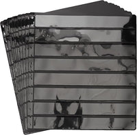 Pardo 100800 - Pack de 10 fundas de sellos - 16 alojamientos , Lámina central opaca negra y transparente a cada lado