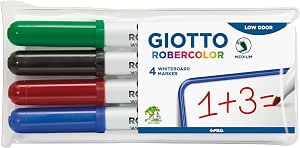 GIOTTO Robercolor - Pochette 4 feutres Pizarra blanca assortis - pointe ogive médium