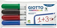 GIOTTO Robercolor - Pochette 4 feutres Pizarra blanca assortis - pointe ogive médium