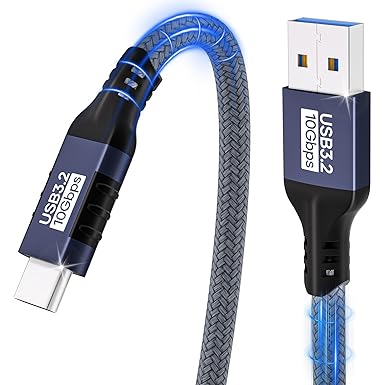 Cable USB A a USB C de 1,5m,transferencia de datos de 10Gbps,cable de carga para iPhone 16/15/Pro Max,Samsung Galaxy S24,S23,S22,S21,S20,Note 10,iPad Pro,SSD externo y dispositivo USB a tipo C