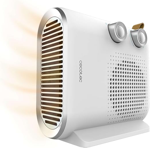 Cecotec Calefactor Eléctrico ReadyWarm 2050 Max Dual blanco, Termoventilador 2000 W, 2 niveles de potencia y 3 modos de funcionamiento, 20 m2