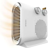 Cecotec Calefactor Eléctrico ReadyWarm 2050 Max Dual blanco, Termoventilador 2000 W, 2 niveles de potencia y 3 modos de funcionamiento, 20 m2