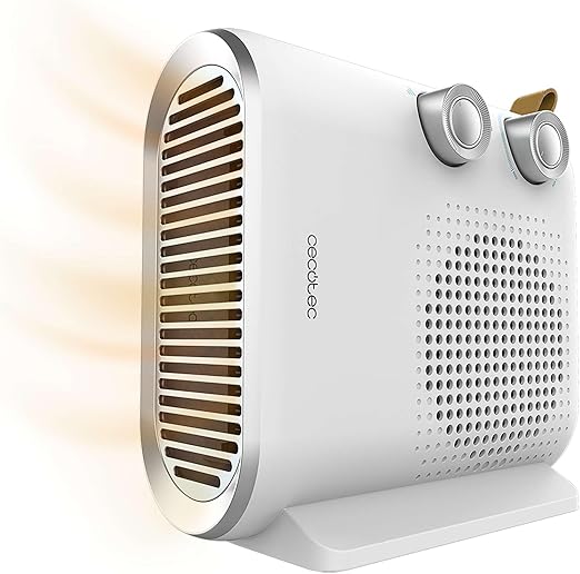 Cecotec Calefactor Eléctrico ReadyWarm 2050 Max Dual White, Termoventilador 2000 W, 2 niveles de potencia y 3 modos de funcionamiento, 20 m2