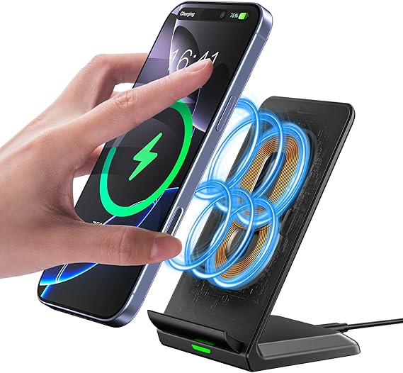 Induktive Ladestation Schnelles Kabelloses Ladegerät Handy Ständer handyhalterung, Wireless Charger Stand für iPhone 16/15/14/13/12/11 Mini Plus Pro MAX/X/XR/Samsung Galaxy S24/S23/S22/S21/S20,Google