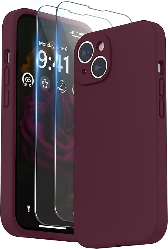 SURPHY Funda Compatible con iPhone 14 Plus, Carcasa Silicona con Protección Individual para Cada Lente, Case Compatible con iPhone 14 Plus 6.7 Pulgadas (Ciruelo)