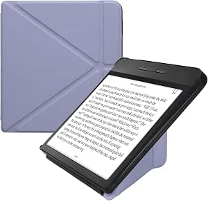 kwmobile Carcasa Compatible con Kobo Libra H2O Funda con Soporte - Funda y Tapa con Cierre magnéetico - Lila