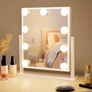 Mursche Espejo de Maquillaje con iluminación Hollywood Espejo con 9 LED