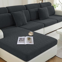 Ystyle Funda Asiento Sofa, Funda Sofa Cojin Separado Elástico Ajustable Antiarañazos, Universal Protector De Asiento Funda De Cojín Antideslizante (2 Asiento, Gris Oscuro)