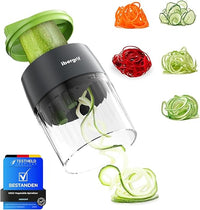 Ibergrif M522 Espiralizador de Verduras, Espaguetis Calabacin Maquina Mejorado, Espirilizador Calabacines Libre de BPA, Apto para Lavavajillas, 4 en 1 Cortador Calabacin para Pepinos, Calabacín