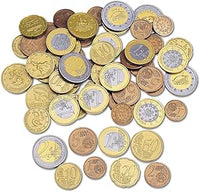 Learning Resources Set de Monedas Euro de Juguete – 100 Piezas para Aprendizaje Matemático y Juego Educativo – Edad 5+