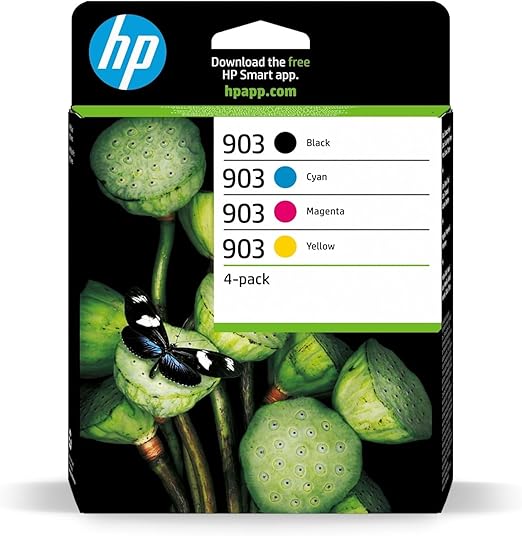HP 903 6ZC73AE, Negro, Cian, Magenta y Amarillo, Cartuchos de Tinta Originales, Pack de 4, para impresoras HP OfficeJet serie 6900 y OfficeJet Pro serie 6900