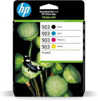 HP 903 6ZC73AE, Negro, Cian, Magenta y Amarillo, Cartuchos de Tinta Originales, Pack de 4, para impresoras HP OfficeJet serie 6900 y OfficeJet Pro serie 6900