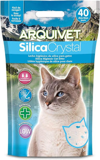 Arquivet Arena Gato Silica Crystal - Capacidad 5 L - Lecho higiénico a Base de sílice para Gatos, felinos - Capacidad Absorbente - Ayuda a Eliminar olores y bacterias para Mascotas