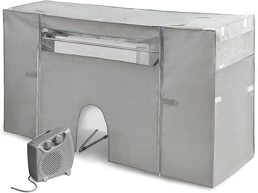 Rayen | Cubre Tendedero con Calefactor | Secado Rápido | Mínimo Consumo | Extensible | Enchufe | Gris | Medidas: 105-180x56x106 cm, 1 unidad