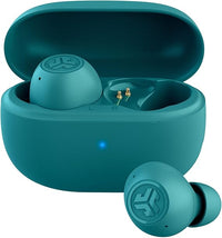 JLab Go Pop ANC Auriculares Bluetooth ANC, 24+ h de autonomía, IP55 Resistentes al Sudor, micrófono, Llamadas claras y conexión multipunto, Verde Azulado