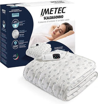Imetec Adapto Calientacamas individual 150x80 cm, 100% algodón, tecnología patentada, rápido calentamiento, sistema de protección Electro Block, 2 mandos con 6 niveles de temperaturas