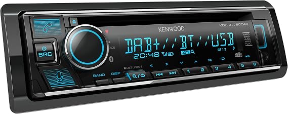 Radio para Coche con Bluetooth y Reproductor de CD - Autoradio 1DIN con USB, AUX, 4 x 50 W, Manos Libres y Teclas Retroiluminadas. Kenwood KDC-BT760DAB