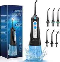 SURFOU Irrigador Dental Portatil Bucal Viaje, Irrigadores Dentales Bucales Limpiador Dientes Agua Presion, Profesional Inalambrico Irrigador-dental Con Irradiador Limpieza Water Flosser for Teeth