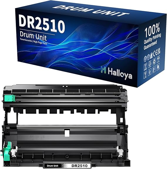 Halloya DR2510 Tambor Compatible para Brother DR-2510 para Brother HL-L2400DW HL-L2445DW DCP-L2660DW DCP-2620DW DCP-L2627DWE MFC-L2800DW MFC-2835DW MFC-L2860DW MFC-L2827DWXL MFC-L2827DW MFC-L2827DWE