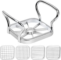 Xiumeso Cortador 5 en 1 de Patatas Fritas y Verduras - Acero Inoxidable, Picador de Frutas, Herramienta para Freír, Utensilios de Cocina