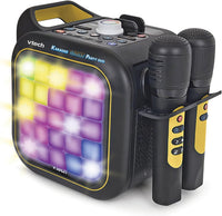 VTech - Karaoke Light Party Duo Golden Edition, Altavoz Potente, Karaoke Portátil con Bluetooth, 40W, Incluye 2 micrófonos inalámbricos, función Quitar Voz, Panel táctil, asa integrada, Versión ESP