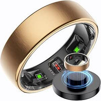 Smart Ring Edelstahl Smartringe para Herren Damen 5 ATM impermeable Fitness Ring Tracker Android iOS Fitnessring Schlaftracker Pulsmesser Schlafring Fitnesstracker Podómetro Health Ring