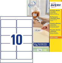 AVERY Zweckform L4744REV-25 Universal Etiketten (250 plus 50 Klebeetiketten extra, 96x50,8mm auf A4, wieder rückstandsfrei ablösbar/abziehbar, bedruckbar, selbstklebende Aufkleber) 30 Blatt, weiß