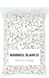 Landare Grava Blanca 1,8kg - Piedras Decorativas - Grava Acuario - Piedras Decorativas para Jarrones - Piedras Acuario y Peceras - Piedras para Macetas - Grava Jardin (6-12 mm) (Blanca)