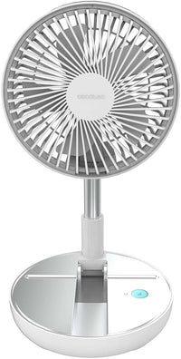 Cecotec Ventilador Portátil Plegable EnergySilence 800 FoldAir Portable. Batería 7200mAh, Diseño Extensible y Ajustable, 5 Aspas Aerodinámicas, 8 Pulgadas, 3 Velocidades, Fácil Control