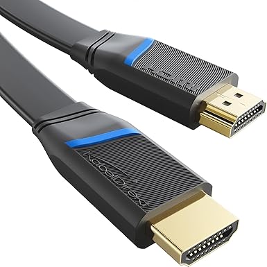 KabelDirekt – Flaches HDMI-Kabel – 5m – Entwickelt in Deutschland (Flachkabel zum Verlegen, 4K@60Hz, High Speed HDMI mit Ethernet, Blu-ray, PS5/Xbox Series X/Switch, schwarz)