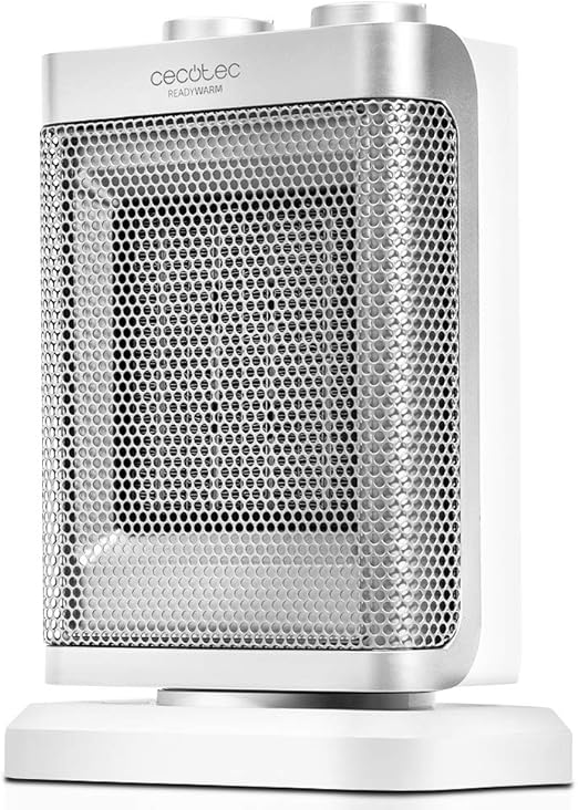 Cecotec Calefactor Baño Cerámico Ready Warm 6100 Ceramic Rotate. Oscilante, 1500 W, Termostato Regulable, 3 Modos, Protección sobrecalentamiento y antivuelco, 25 m2