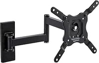 Amazon Basics Soporte de Pared para TV, Movimiento Completo, Giratorio e Inclinable para Televisores o Monitores Planos y Curvos de 12 a 40 Pulgadas de hasta 36Kg, VESA Máximo de 200 x 200mm, Negro