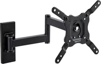 Amazon Basics Soporte de Pared para TV, Movimiento Completo, Giratorio e Inclinable para Televisores o Monitores Planos y Curvos de 12 a 40 Pulgadas de hasta 36Kg, VESA Máximo de 200 x 200mm, Negro