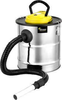 Aspirador de Cenizas - Chimenea, Pellet y Barbacoas - Potencia de 1.200W - Capacidad de 20 L - Fabricado en Acero Inoxidable - Incluye Manguera de 1m y Funda para Filtro - Función Soplador - Dicogar